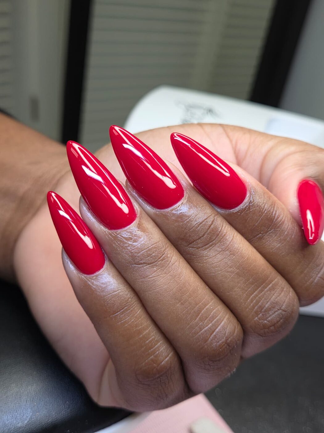 Refill acrylic with polka dot French tip and flower art